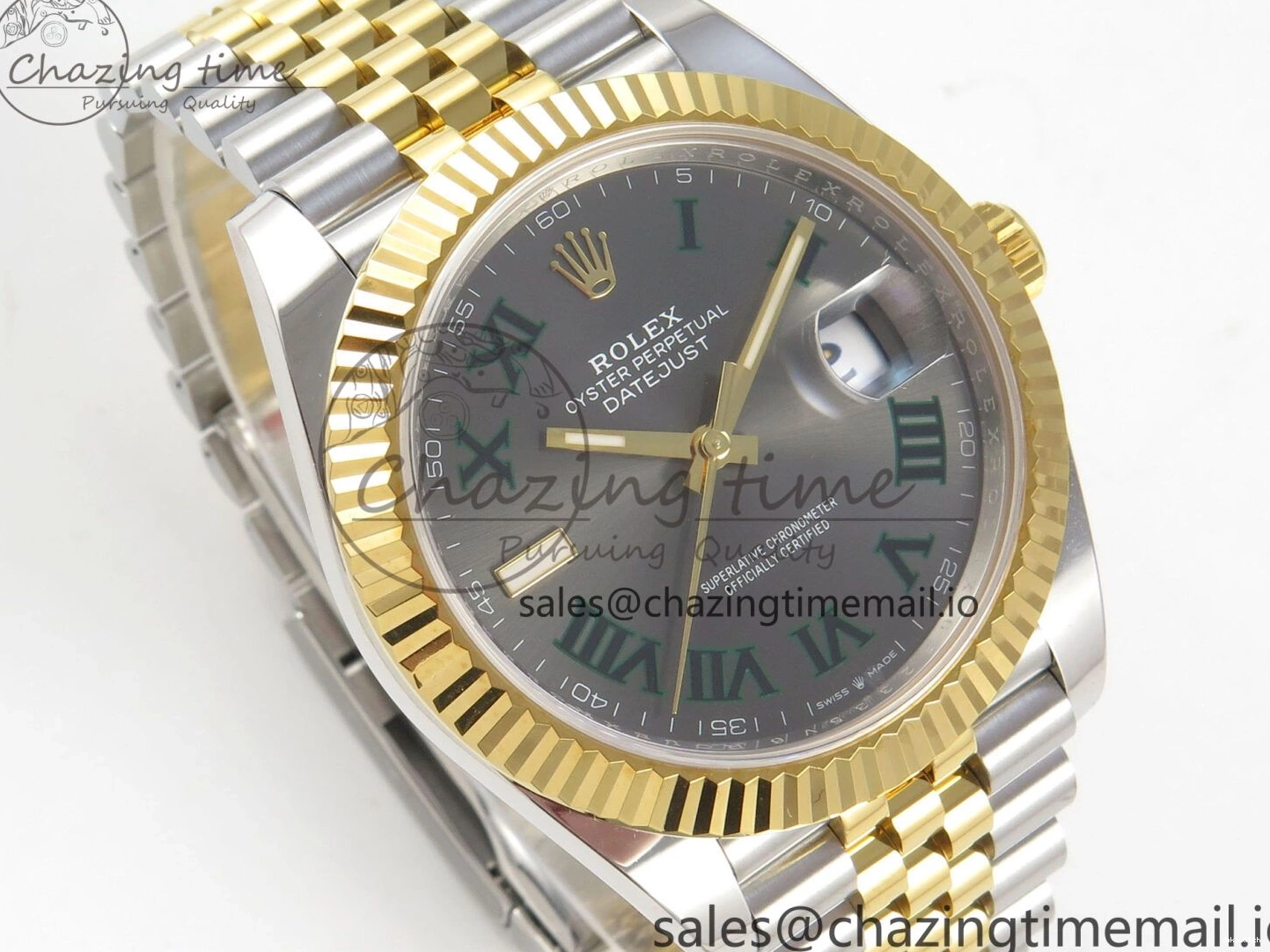 SS Edition Best Roman 1:1 DateJust Jubilee Bracelet Dial Gray 126333 (Weighted) 41 SH3235 ARF on YG 1228